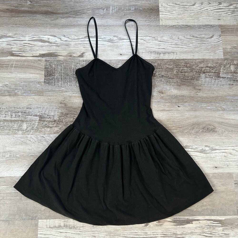 Skirting Paris Black Fit and Flare Dress Cotton Spaghetti Strap France